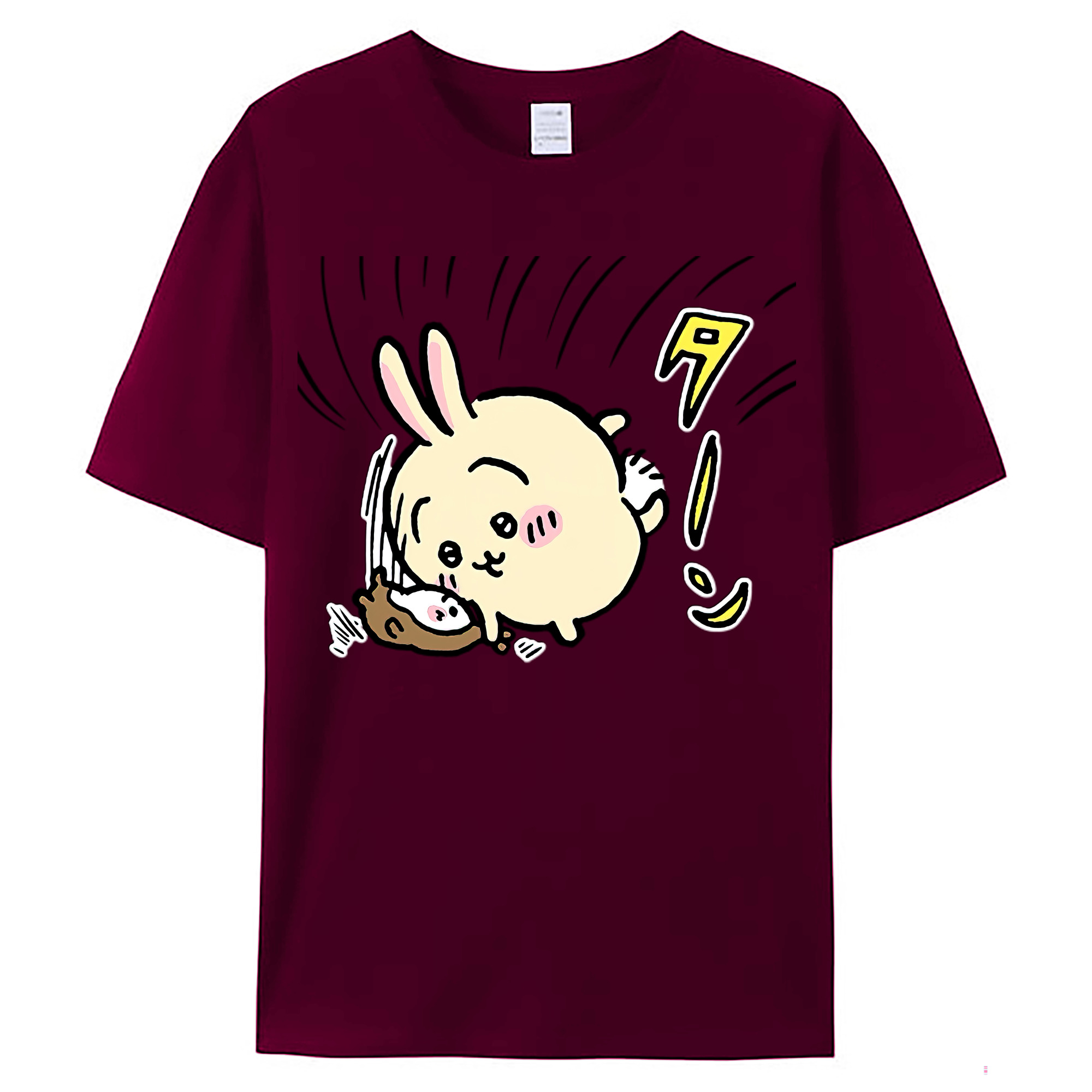 （画像用） ちいかわ うさぎ Chii-kawa usagi レディースカジュアルプリントTシャツ（綿100％）